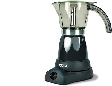 Jocca - Cafetera Italiana Eléctrica | 6 Tazas | Sin Cables | Giro 360º | Jarra con Asa de Frío